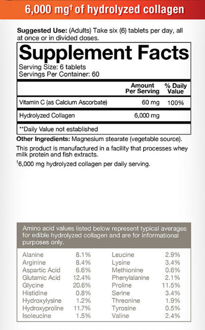 유티어리 Youtheory 저분자 콜라겐 6000mg + 비타민 C 360정