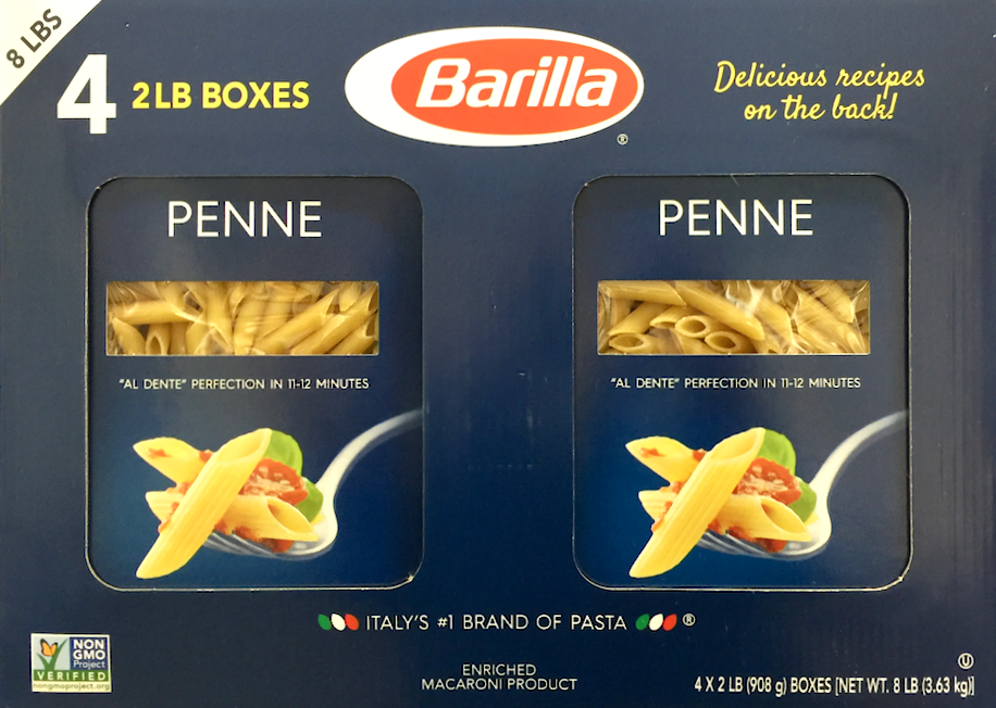 바릴라 Barilla Non-GMO 펜네 907g 4개 (3.6kg)