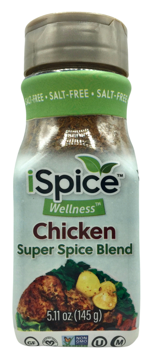 아이스파이스 iSpice Non-GMO 슈가/솔트/글루텐-프리 100% 천연 치킨 시즈닝 145g