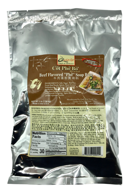 꾸옥비에트 Quoc Viet Foods 베트남 쇠고기 포 (쌀국수) 수프 베이스 + 향신료 1.36kg *Made in USA*