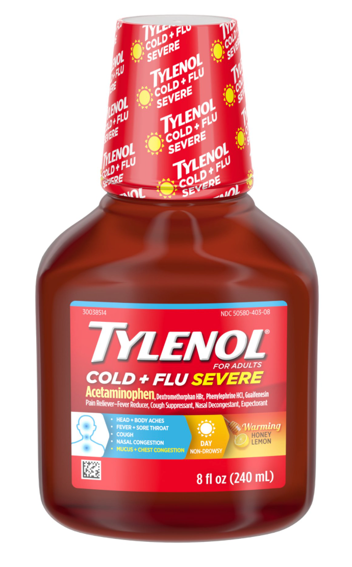 12+ 타이레놀 Tylenol 콜드 + 플루 (감기•독감) 시럽 240ml