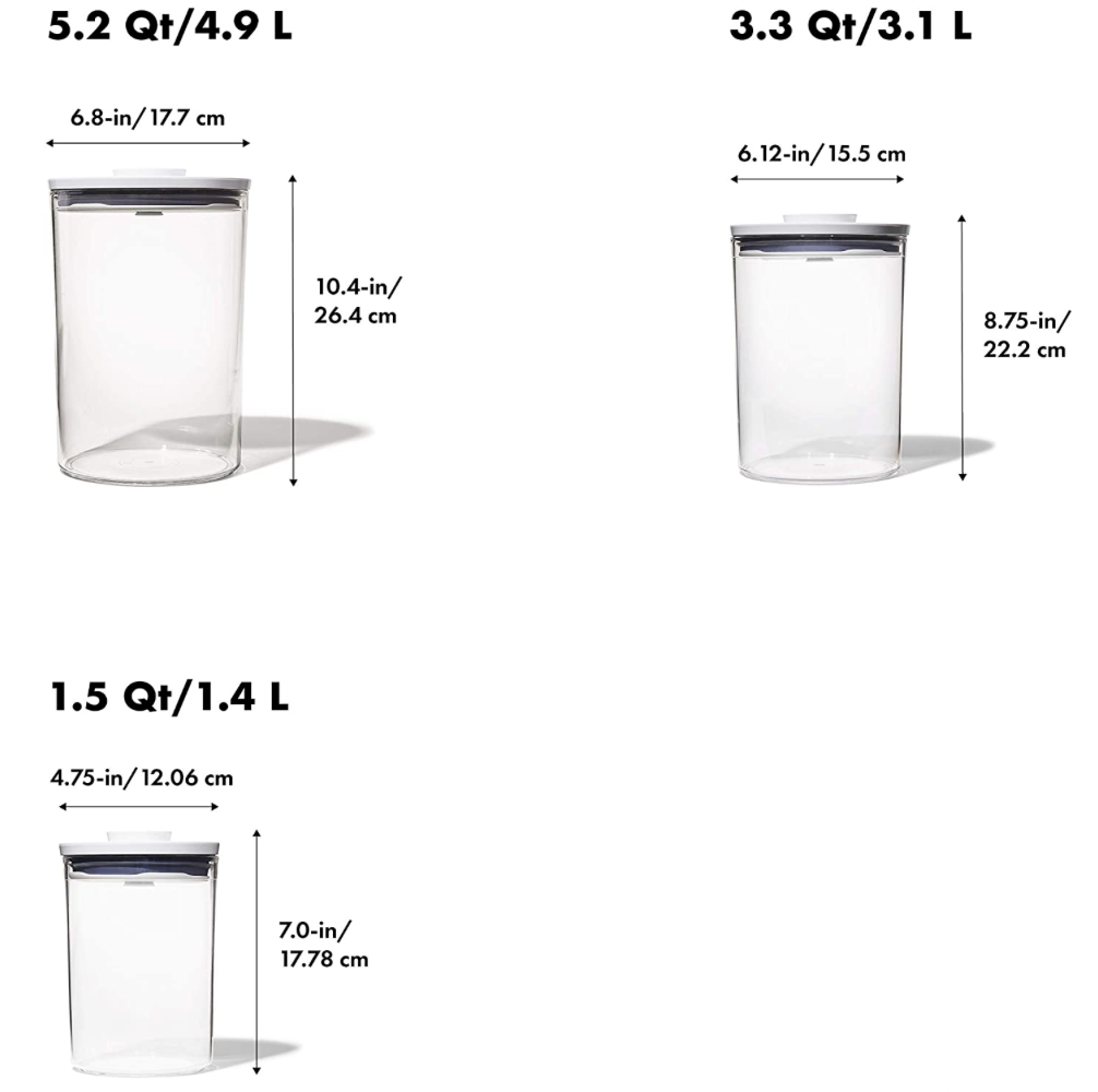 옥소 OXO BPA-프리 팝 라운드 캐니스터 1.4L/3.1L/4.9L