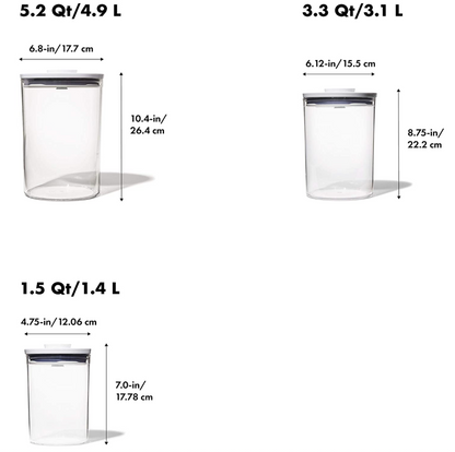 옥소 OXO BPA-프리 팝 라운드 캐니스터 1.4L/3.1L/4.9L