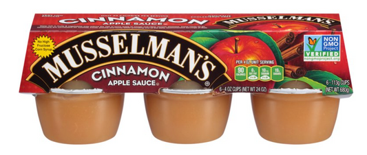 머슬맨 Musselman's Non-GMO 글루텐-프리 시나몬 애플 소스 113g 6ct (680g)