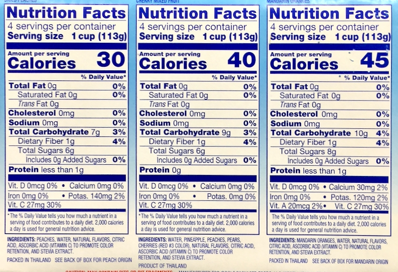 돌 Dole Non-GMO 무설탕 과일컵 복숭아•혼합과일•감귤 12ct (1.36kg)