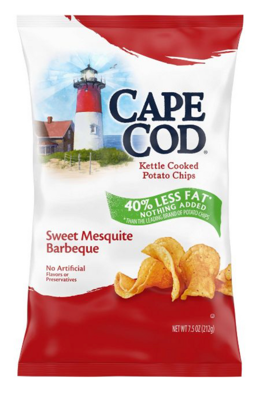 케이프코드 Cape Cod Non-GMO 글루텐-프리 40% 저지방 스위트메스킷 바베큐 감자칩 212g