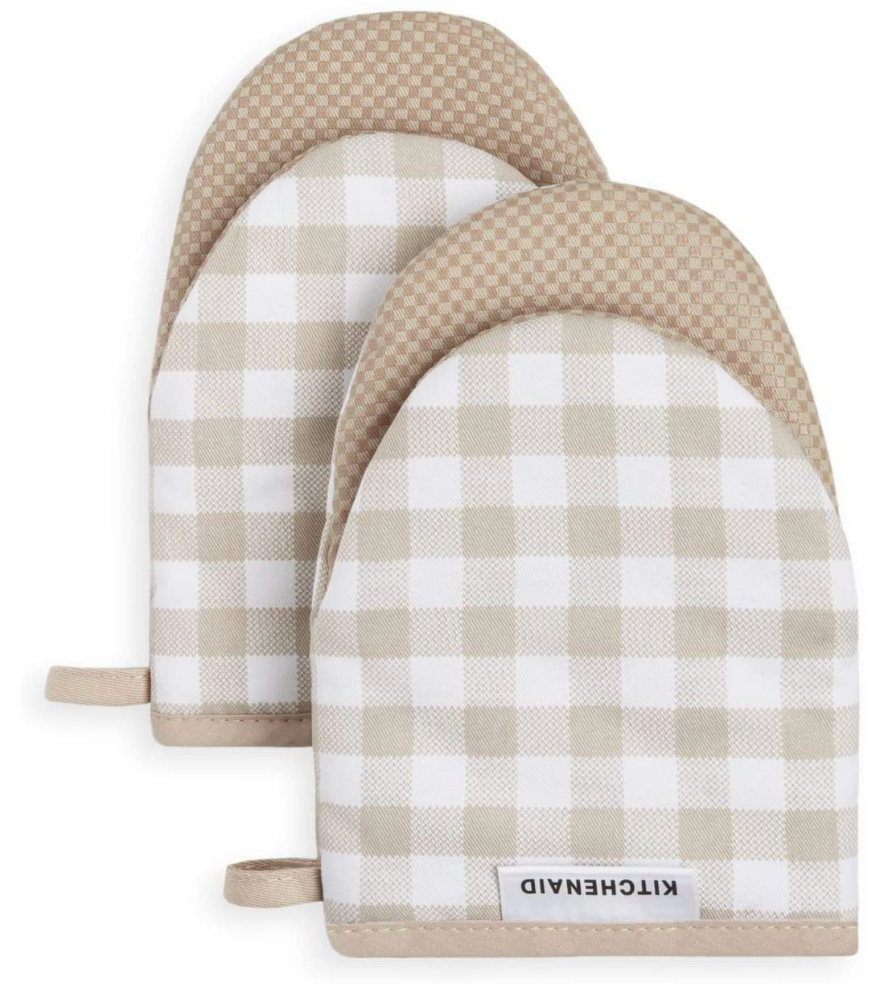 키친에이드 KitchenAid 260°C 내열 순면 오븐 장갑 Gingham 8 x 5.5" 2ct *7가지 색상*