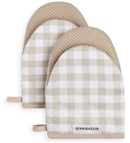 키친에이드 KitchenAid 260°C 내열 순면 오븐 장갑 Gingham 8 x 5.5" 2ct *7가지 색상*