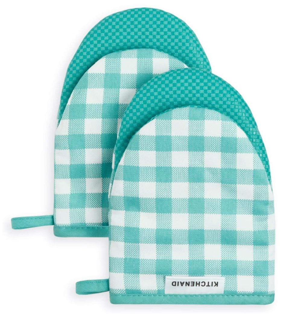 키친에이드 KitchenAid 260°C 내열 순면 오븐 장갑 Gingham 8 x 5.5" 2ct *7가지 색상*