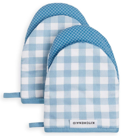 키친에이드 KitchenAid 260°C 내열 순면 오븐 장갑 Gingham 8 x 5.5" 2ct *7가지 색상*
