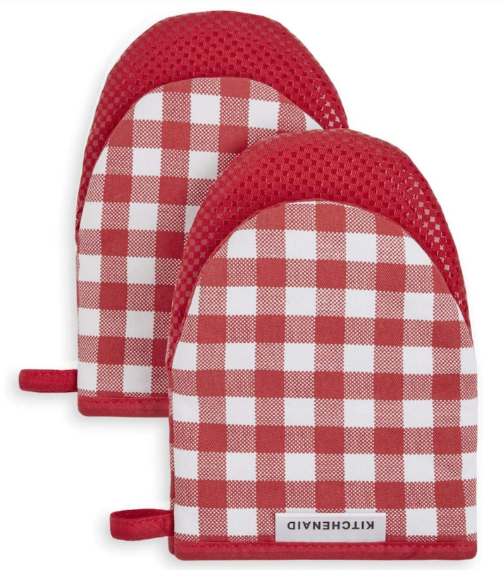 키친에이드 KitchenAid 260°C 내열 순면 오븐 장갑 Gingham 8 x 5.5" 2ct *7가지 색상*