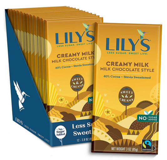 릴리 Lily's 슈가/GMO/rBST/글루텐-프리 코코아 40% 밀크초콜렛 80g 12개 (960g)