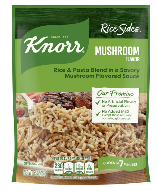 크노르 Knorr 머쉬룸 (버섯) 라이스 사이드 155g 6팩 (930g)