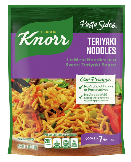 크노르 Knorr 데리야키 누들 파스타 사이드 130g 6개 (780g)