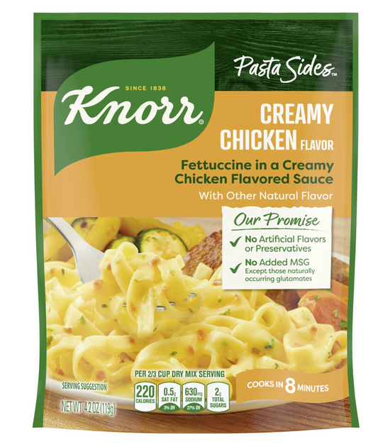 크노르 Knorr 크리미 치킨 파스타 사이드 119g 6팩 (714g)