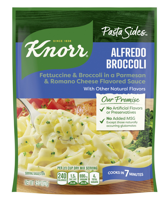크노르 Knorr 알프레도 브로콜리 파스타 사이드 127g 6팩 (762g)