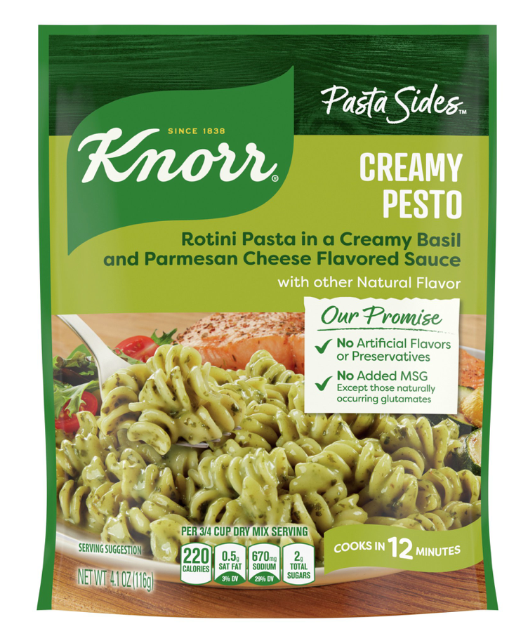 크노르 Knorr 크리미 페스토 파스타 사이드 116g 6팩 (696g)