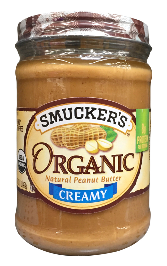 스머커 Smucker's 유기농/Non-GMO 무설탕 크리미 땅콩 버터 454g