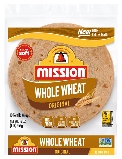 미션 Mission 소프트 타코 Non-GMO 홀휘트 (통밀) 토틸라 45g 10ct (453g)