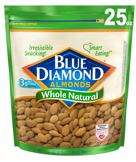 블루다이아몬드 Blue Diamond Non-GMO 홀 내추럴 아몬드 709g