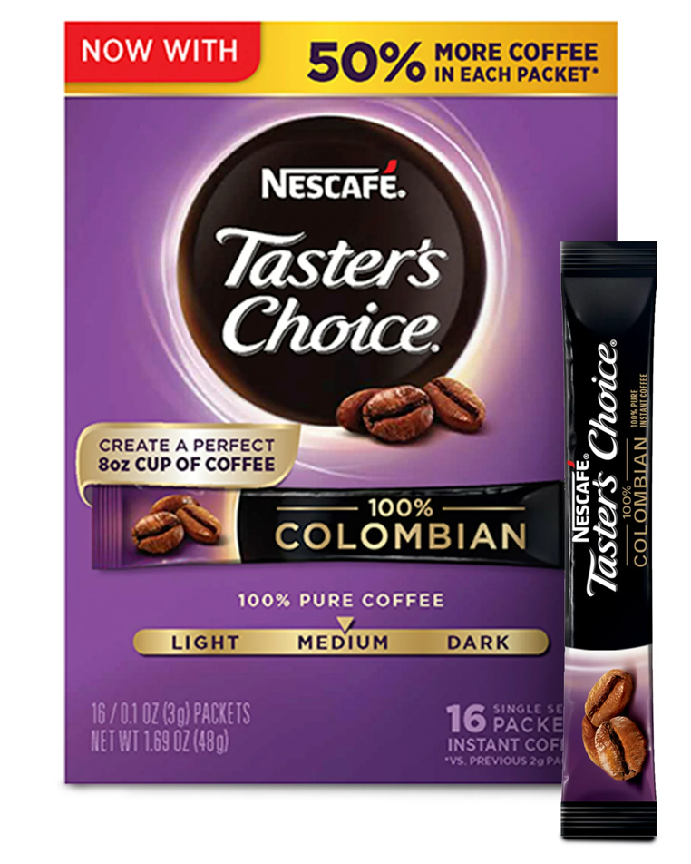 네스카페 Nescafe 테이스터스초이스 100% 콜럼비안 인스턴트 커피 싱글서브 16ct 4개