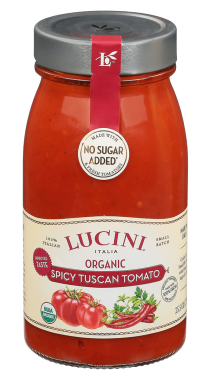 루치니 Lucini 유기농/Non-GMO 방부제/슈가-프리 스파이시 터스칸 토마토 750g 🌶