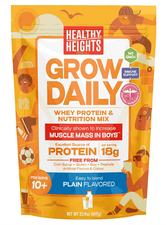 10+ 헬시하이츠 Healthy Heights GMO-프리 그로우 데일리 근육성장 프로틴 믹스 Plain 616g (10일분)