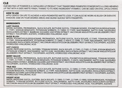 CLE 파라벤/프탈레이트-프리 3-in-1 멜팅 립 파우더 트래블 사이즈 6종