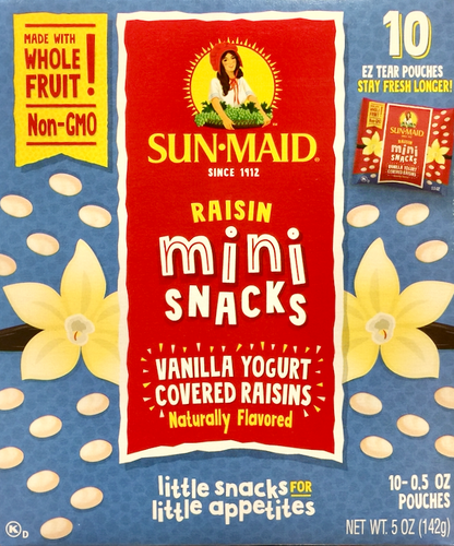 선메이드 Sunmaid Non-GMO 바닐라 요거트 건포도 14g 20팩 (284g)