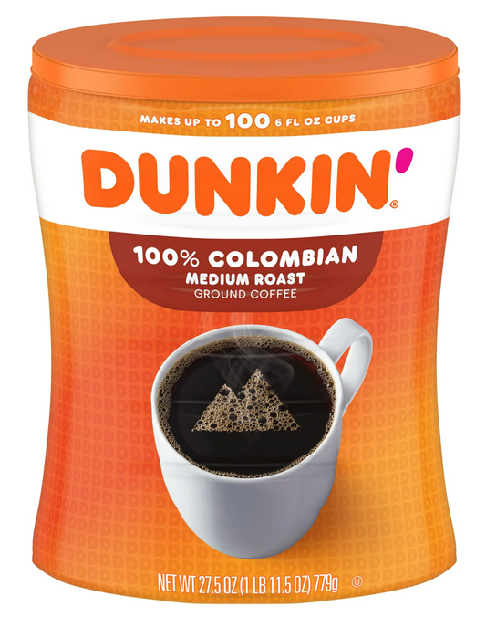던킨 Dunkin 100% 콜롬비안 미디엄 로스트 분쇄 커피 캐니스터 779g