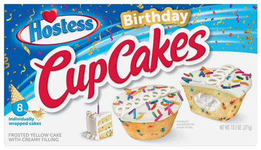 호스테스 Hostess 생일케이크 크림 컵케이크 8ct 2팩 (742g)