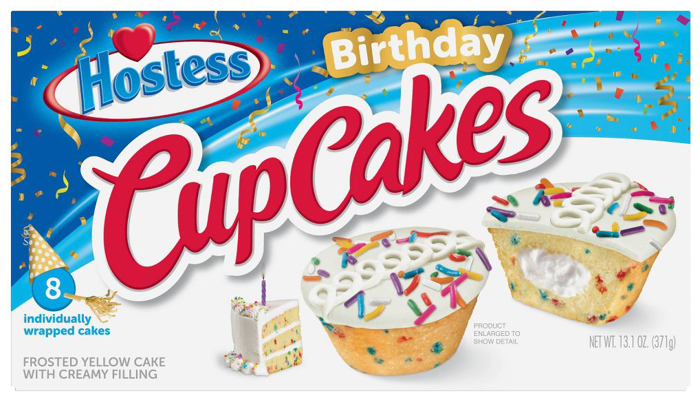 호스테스 Hostess 생일케이크 크림 컵케이크 8ct 2팩 (742g)