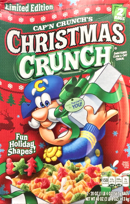 퀘이커 Quaker 캡앤크런치 크리스마스 크런치 시리얼 567g 2ct (1.13kg)
