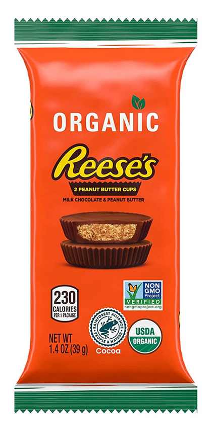 [풀사이즈팩] 허쉬 Hershey's 유기농/Non-GMO 리세스 밀크초콜렛 땅콩버터컵 39g 12ct (476g)