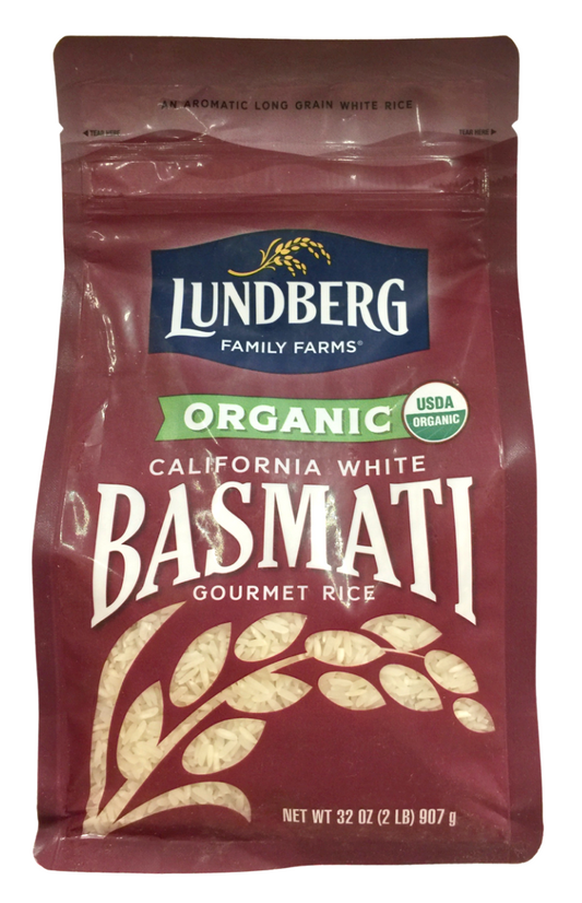 런드버그 Lundberg 유기농/Non-GMO 캘리포니아 화이트 바스마티 장립쌀 907g