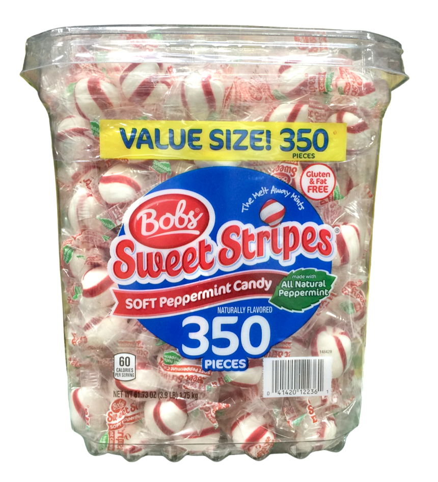 밥스 Bob's 스위트 스트라이프 소프트 페퍼민트 캔디 350pc (1.75kg)