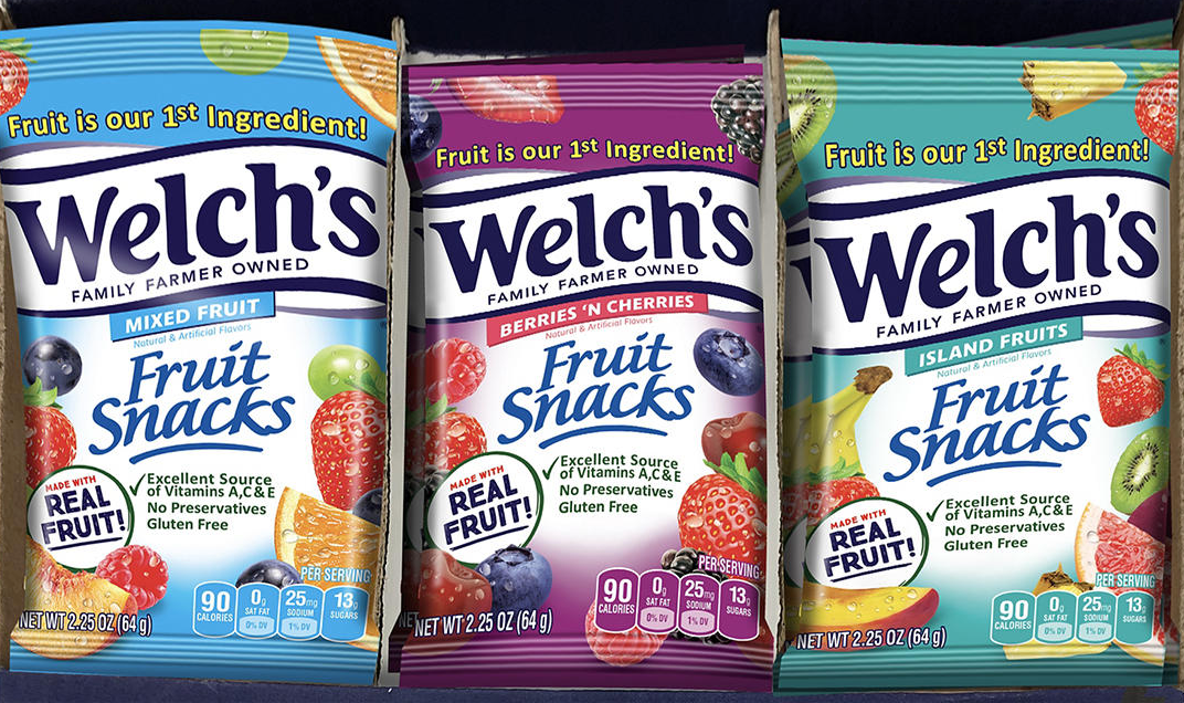 웰치 Welch's 글루텐/방부제-프리 과일 구미 3가지맛 64g 20팩 (1.28kg)