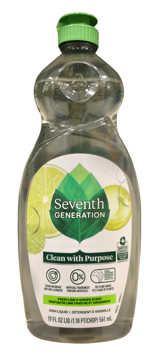 [세이퍼초이스 인증] 세븐스 제너레이션 7th Generation 95% 식물성 라임&진저 주방세제 561ml