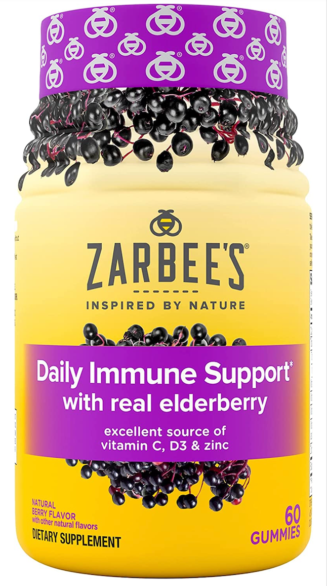 12+ 자비스 Zarbee's 엘더베리 + ACDE 아연 면역/이뮨 서포트 젤라틴-프리 거미 60정