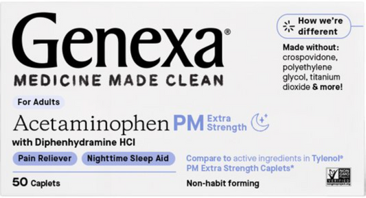 제넥사 Genexa Non-GMO 무방부제 무색소 아세트아미노펜 500mg + 수면유도 50정