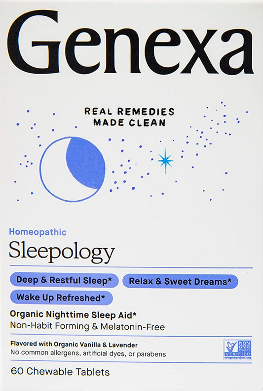 3+ 제넥사 Genexa 유기농/Non-GMO 의약성분/멜라토닌-프리 동종요법 수면유도 60정
