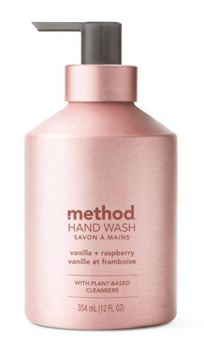 메소드 Method 파라벤/프탈레이트-프리 생분해성 핸드워시 젤 Vanilla + Raspberry 354ml *알루미늄 펌프*