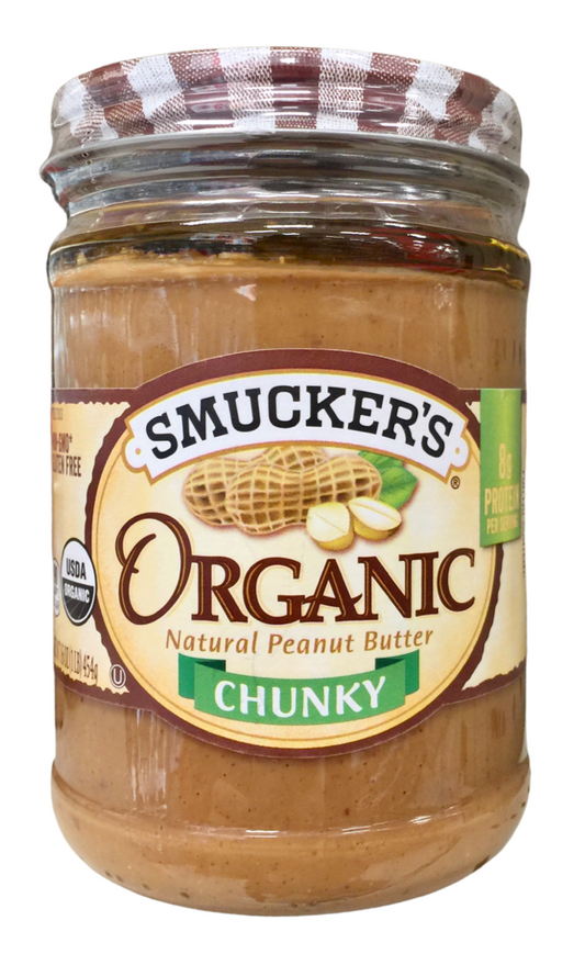 스머커 Smucker's 유기농/Non-GMO 무설탕 청키 땅콩 버터 454g