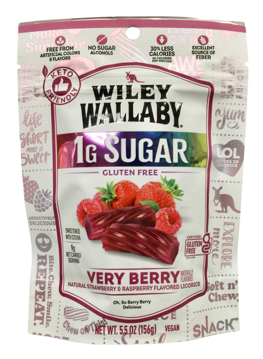 윌리월러비 Wiley Wallaby 글루텐-프리 설탕 1g 베리맛 감초 트위스트 156g *호주산*