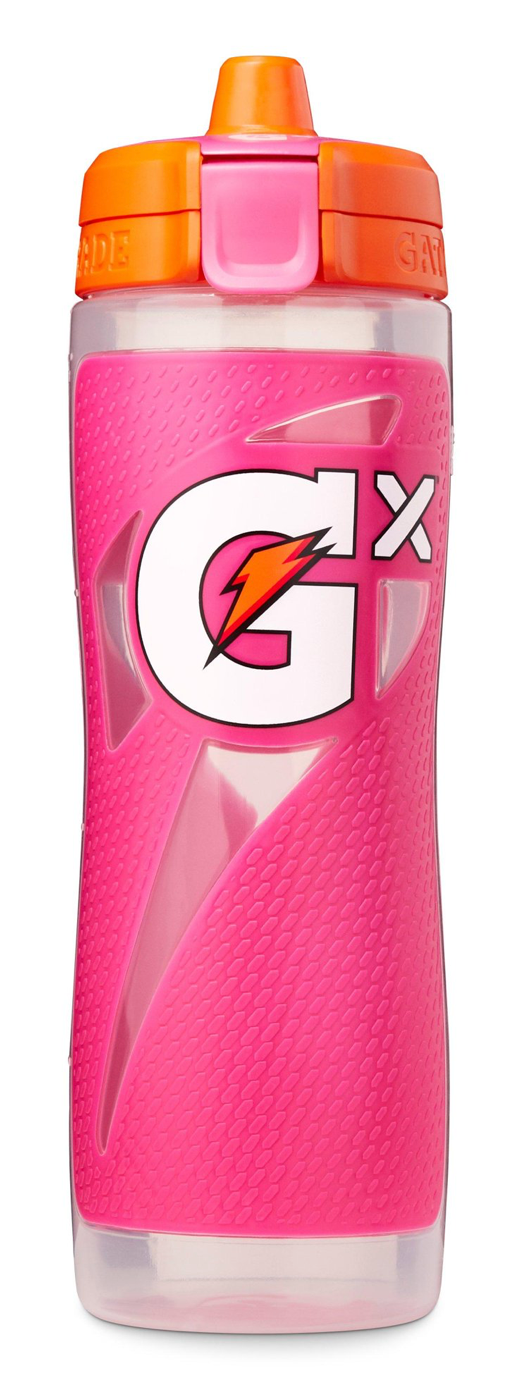 게토레이 Gatorade BPA-프리 논슬립 (미끄럼방지) 게이터-스킨 스퀴즈 물병 30Oz Pink