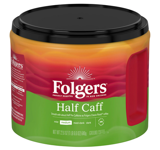 폴저스 Folgers 해프 캐프 카페인 50% 분쇄 커피 640g