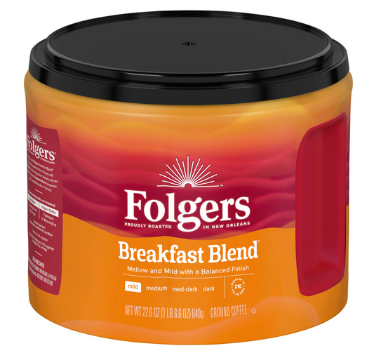 폴저스 Folgers 브랙퍼스트 블렌딩 분쇄 커피 640g