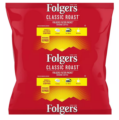 폴저스 Folgers 클래식 로스트 10잔 필터 팩 40ct (1.0kg)