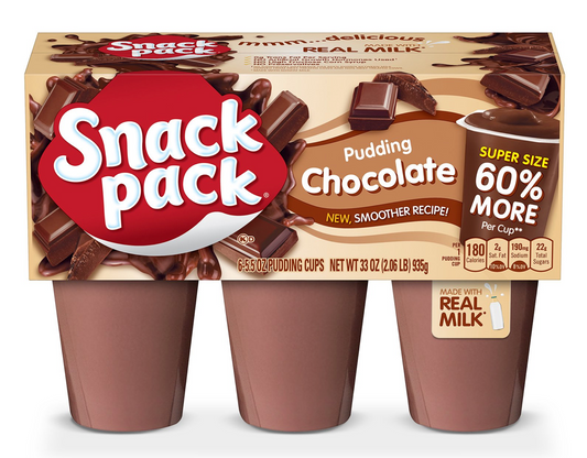 스낵팩 Snack Pack rBST-프리 초콜렛 푸딩 6컵 (935g)