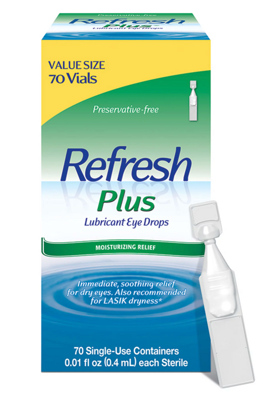 리프레시 Refresh 플러스 방부제-프리 민감한눈 일회용 인공눈물 70pc
